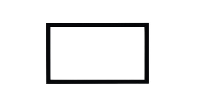 Rectangle horizontal frame features bold black lines centered on a clean white field to function as a versatile border for graphic design projects.