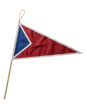 Burgee pennant flag on wooden pole isolated on transparent background