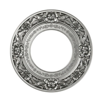 Silver metal ball bearing with smooth inner ring isolated on transparent background