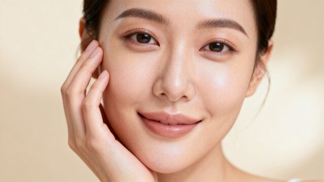 Closeup of woman with smooth skin