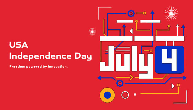 USA Independence Day, July 4th, Patriotic, Red, White, Blue, Vector Illustration