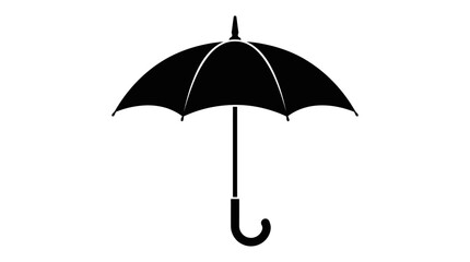 Black Umbrella Silhouette On White Background Minimalist Design © Photo Sell