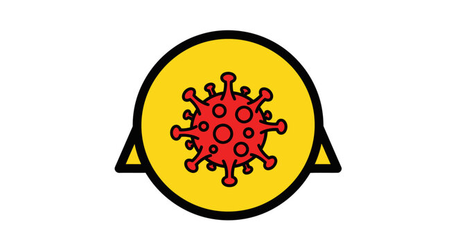 Virus illustration on yellow background.