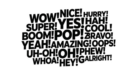 Obraz premium Exclamation Words Vector Graphic