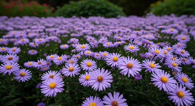 Purple aster flower field vibrant blooms for garden and floral design