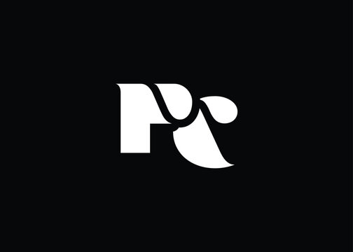 PC Minimal Monogram Logo Design. Clean, modern and professional emblem with flowing wave-like curves.
