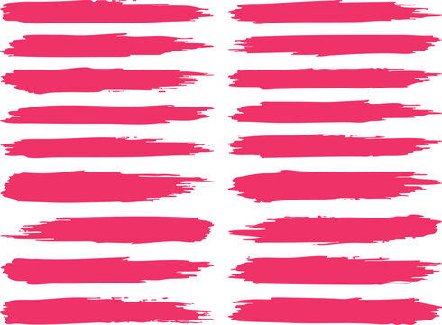 Abstract pink brush strokes on white background, parallel lines