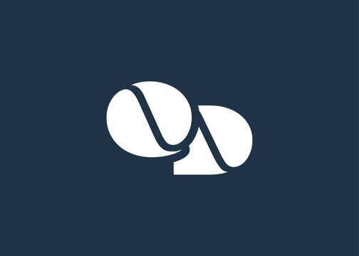 QD Minimal Monogram Logo Design. Clean, modern and professional emblem with flowing wave-like curves.