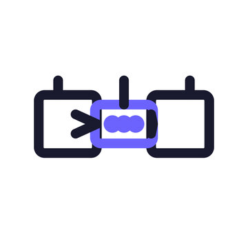 Transformer architecture icon &mdash; encoder decoder outline