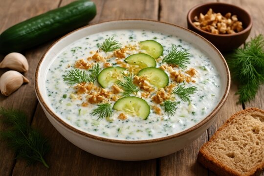 Refreshing cucumber yogurt soup