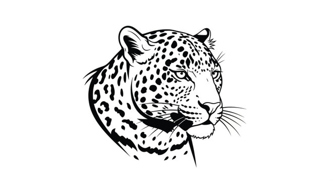 Leopard head with spotted fur.