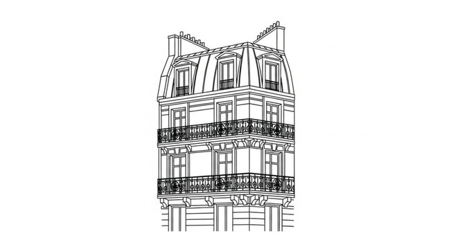 Detailed architectural building design blueprint.