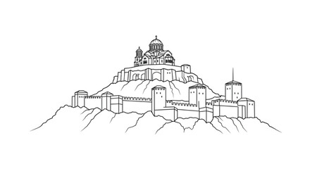 Fototapeta premium Historic Architecture on a Hilltop.