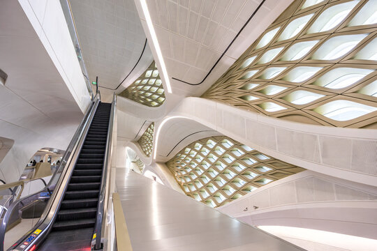 Riyadh Metro KAFD King Abdullah Financial District Station by Zaha Hadid Architects in Saudi Arabia