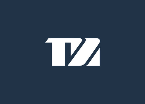 TZ Minimal Monogram Logo Design. Clean, modern and professional emblem with flowing wave-like curves.