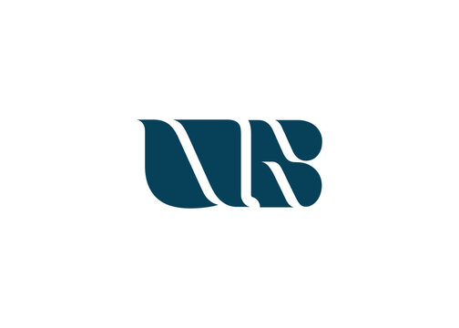 UB Minimal Monogram Logo Design. Clean, modern and professional emblem with flowing wave-like curves.