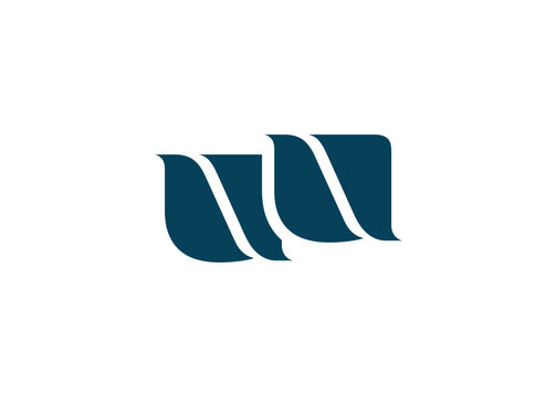 UU Minimal Monogram Logo Design. Clean, modern and professional emblem with flowing wave-like curves.