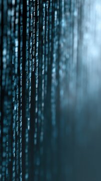 binary code rain abstract tech background, digital matrix style