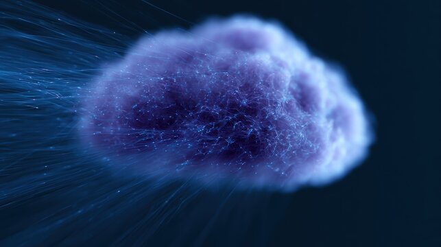 intelligent cloud computing network, radiant data pathways, modern tech background