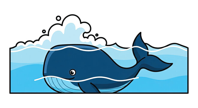 Whale swimming in ocean water.