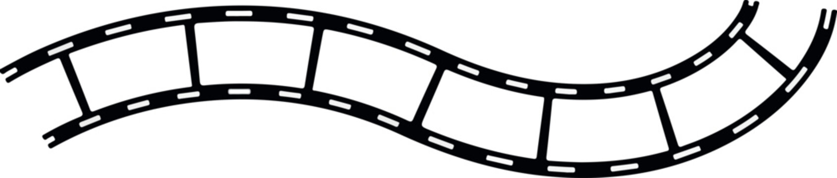 film strip icon isolated on transparent background. tape photo film strip frame, Video Film strip roll, Vector