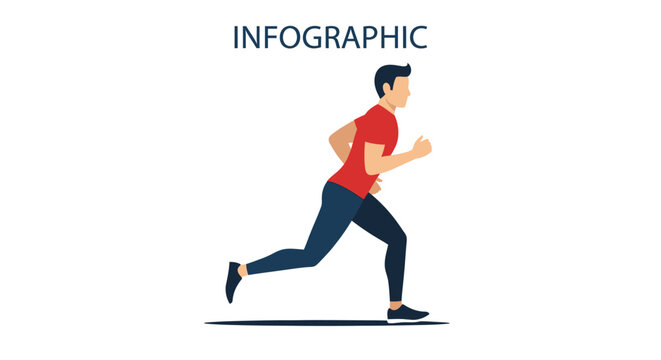 Dynamic illustration of a man running with determination and focus.