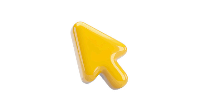 Vector illustration of yellow cursor icon on a transparent background