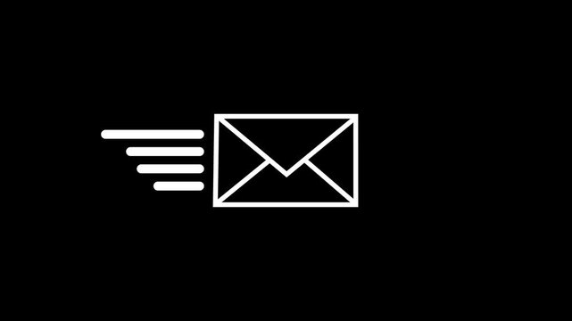 Mail email message sending envelope icon animation.4 k video