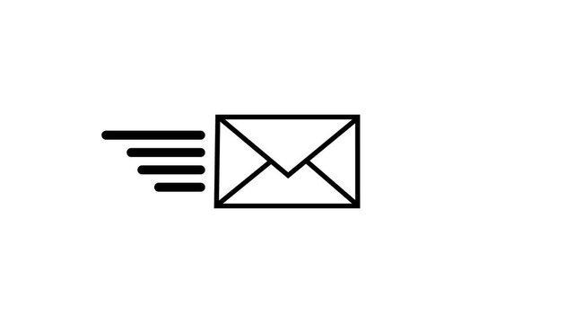 Mail email message sending envelope icon animation.4 k video