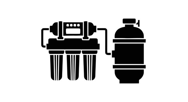 Vector illustration of reverse osmosis water filter system icon on a transparent background