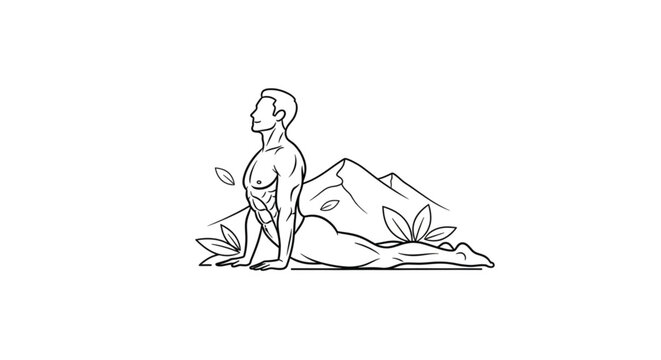 Woman in yoga pose outdoors.