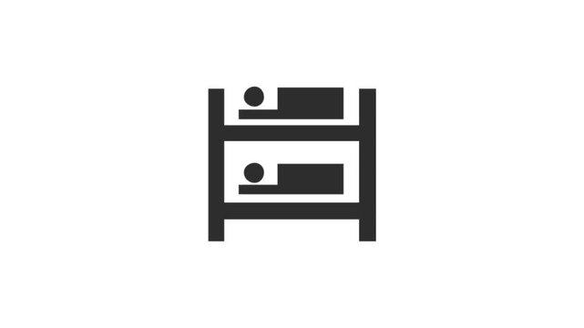 Bunk Bed Icon Animation &ndash; Bedroom Furniture and Space Saving Motion Graphic