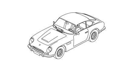 Fototapeta premium Vintage Sports Car Front View.