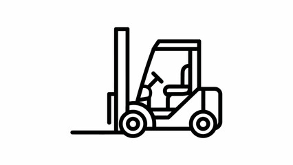 Naklejka premium Minimalist Forklift Equipment Outline Vector Icon in Clean Black Line Art Style