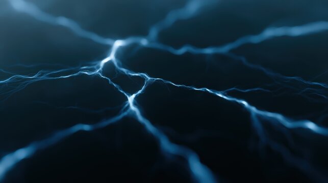 artificial intelligence neural network visualized as glowing crystal roots spreading through darkness, futuristic technology atmosphere, premium commercial stock style