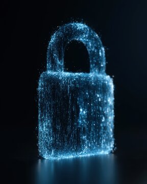 digital fortress made of light protecting sensitive information, AI cybersecurity concept