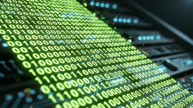 Abstract digital code streams across a circuit board.