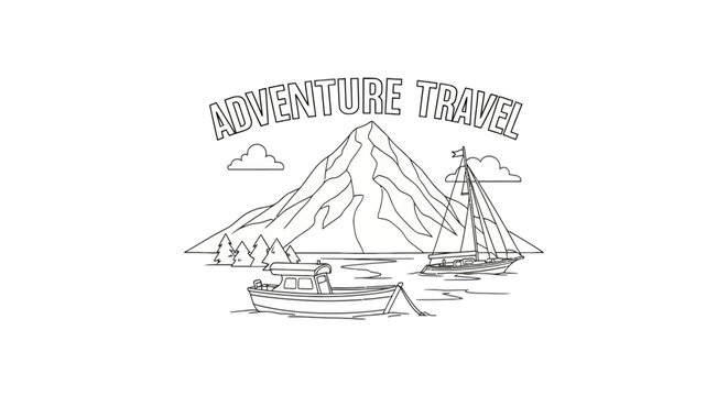 Adventure travel sailboat on water.