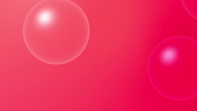 Pink Red Coral Glass Bubbles Motion Background, Smooth Floating Bubbles Animation Seamless Loop, 4K
