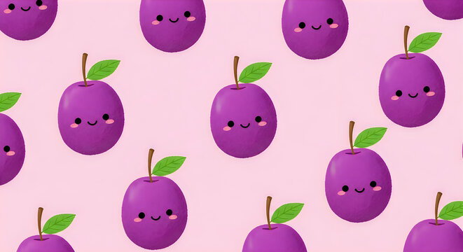 Cute pixel art strawberry characters with faces smiling on stems with green leaves 
