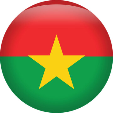 Burkina Faso 3D Round Flag Vector Image Circular Burkinabe Flag Icon Isolated Illustration Design HD