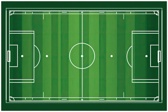Football field in simple vector shape, for football field map, colored green  