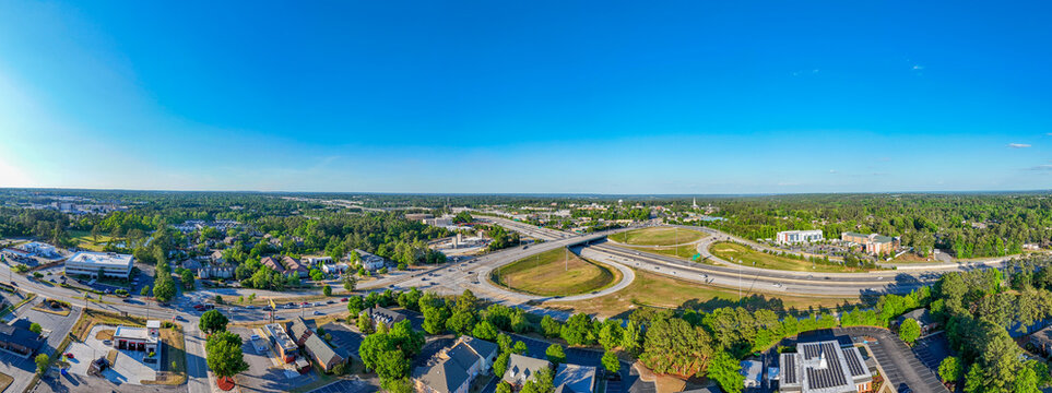 Aerial View of Interstate 20 and Wheeler Road Interchange in Augusta Georgia USA