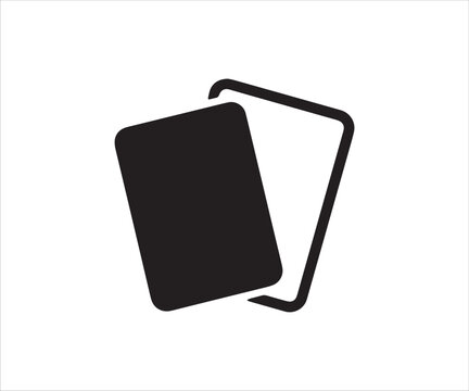 Black card silhouette with folded corner on a white background simple playing card design element