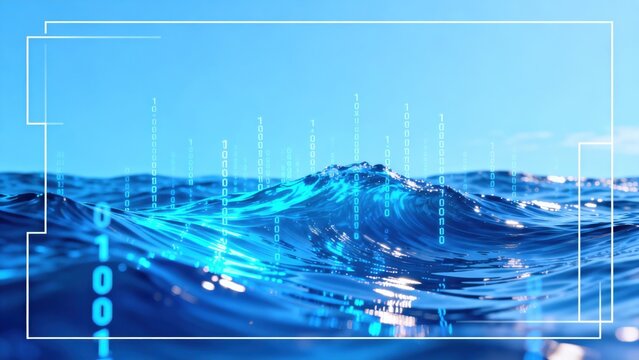 Digital wave with binary code