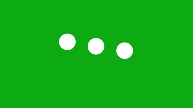 A set of loading icon animations. Loading is indicated by dot. Typing 3 dots loading icon. Hud or UI progress indicator loading bar or process bar concept. 4k