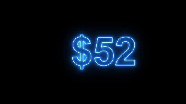 Dollar count 0 to 100 text icon animation. Numbers of dollar money currency counting text icon. 0 to 100 dollar money counter animation, Dollar counting animation. Dollar count 0 to 100 text icon