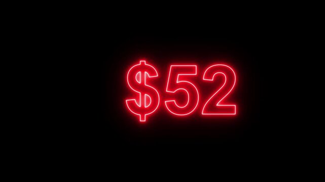 Dollar count 0 to 100 text icon animation. Numbers of dollar money currency counting text icon. 0 to 100 dollar money counter animation, Dollar counting animation. Dollar count 0 to 100 text icon