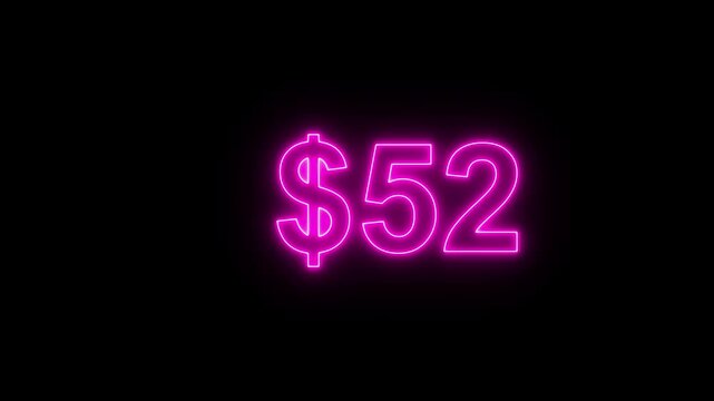 Dollar count 0 to 100 text icon animation. Numbers of dollar money currency counting text icon. 0 to 100 dollar money counter animation, Dollar counting animation. Dollar count 0 to 100 text icon