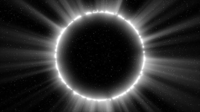 Black hole radiant event horizon in deep space a dark circular singularity surrounded by a bright